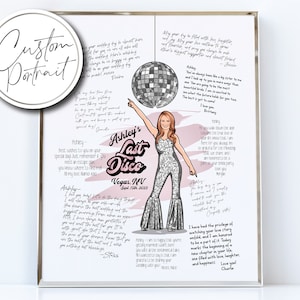 Last Disco Bachelorette Party Guest Book, Personalized Bachelorette Party Welcome Sign, Hen Party Welcome Sign, Custom Last Disco Guest Book