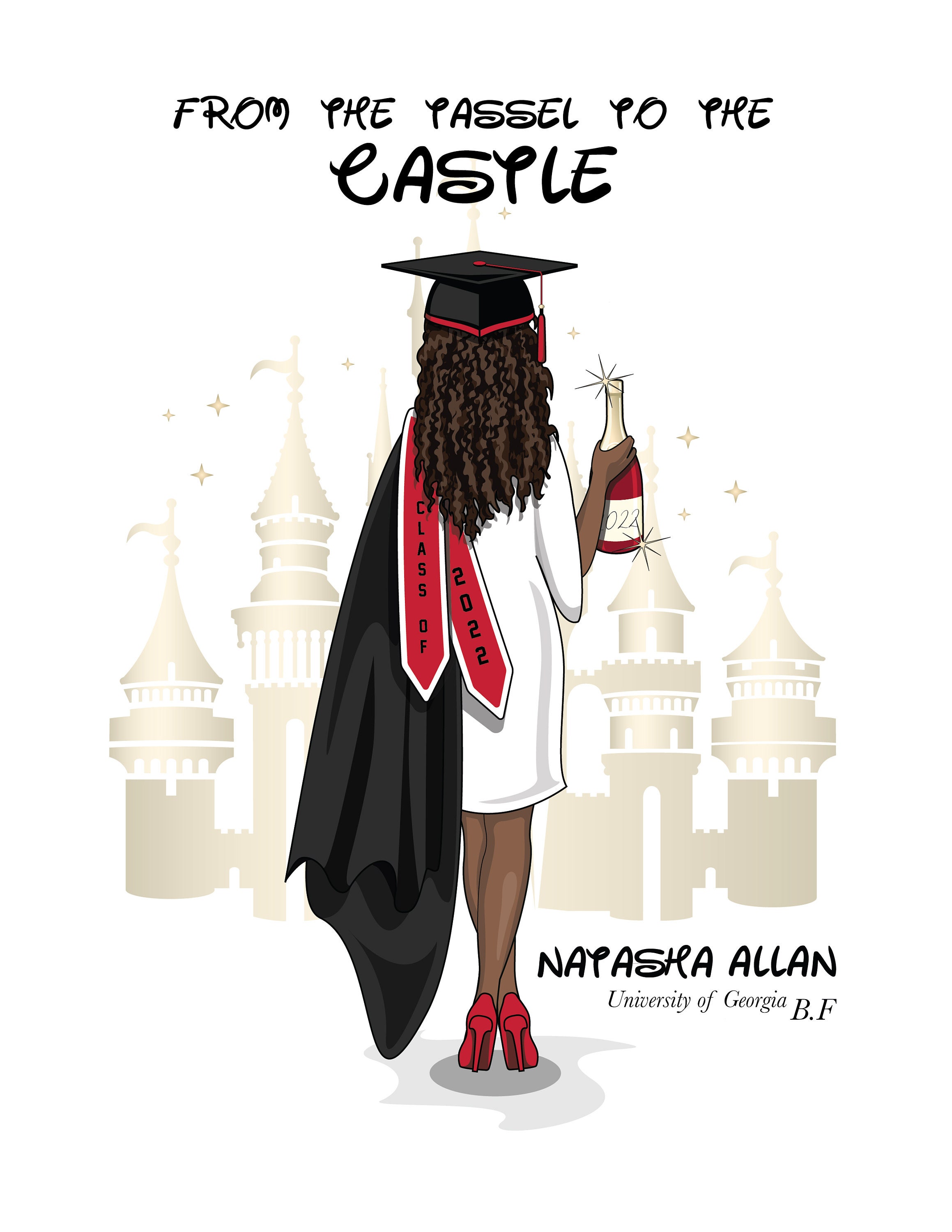 Custom Graduation Portrait Illustration / Personalized Graduation ...