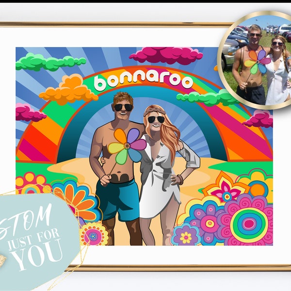 Custom Venue Portrait Illustration / Personalized Music Festival Drawing / Custom Bonnaroo Portrait / Personalized Venue Portrait Drawing