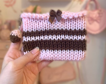 Handmade Knitted Strawberry Pouch
