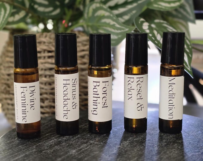 Aromatherapy Roll Ons |  Essential Oil Roller | Amber Glass Roller