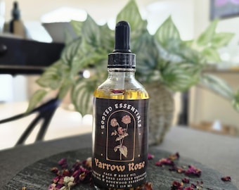 Yarrow Rose Body Oil | Botanical Infused | Skin Elixir| Squalene Oil | Skin Health | Low Comedogenic Rating