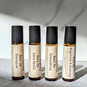 Aromatherapy Roll Ons |  Essential Oil Roller | Amber Glass Roller