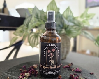 Dragon Fruit Rose Facial Toner  | Alcohol Free| Sustainable Skincare| Facial Toner | Eco Friendly | Glass Jar