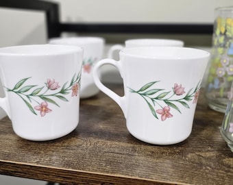 Vintage Corelle Corning | My Garden Set of 4 | Floral Mug | Botanical Mugs | USA Made