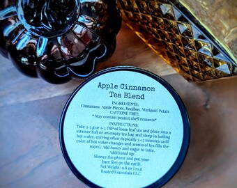Apple Cinnamon Tea Blend | Herbal Tea Blends | Loose Leaf Tea| Caffeine Free| Glass Tea Jar | Biodegradable Kraft Pouch
