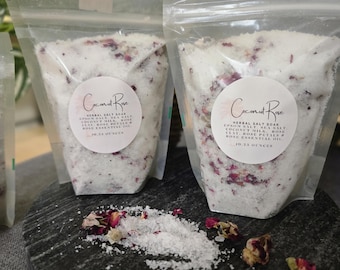 Coconut Rose Milk Bath Salts |  Herbal Soak| Salt Bath | Magnesium Soak