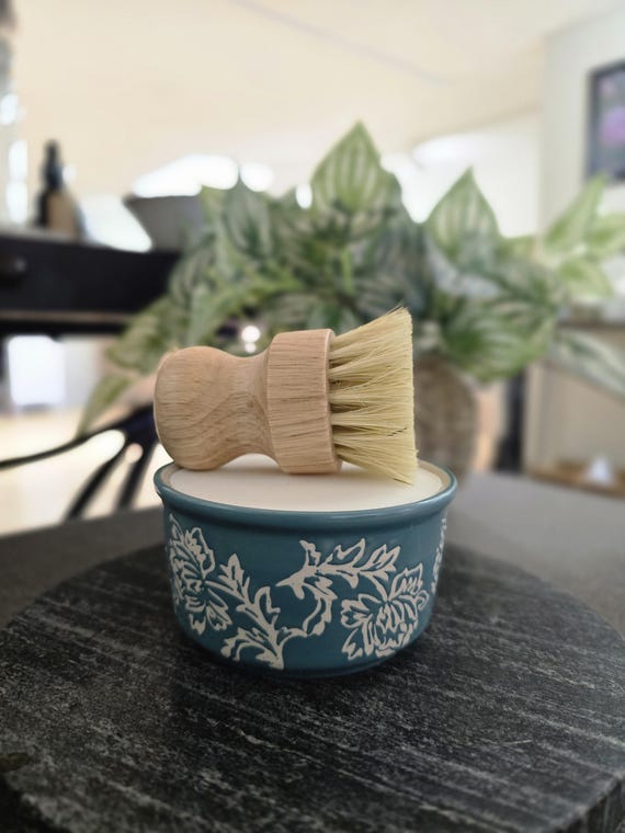 Solid Dish Soap | Blue Floral Ramekin Soap | Eco Dish Soap