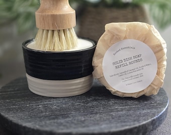 Solid Dish Soap | Ramekin Soap | Eco Dish Soap | Speckled black and Vanilla