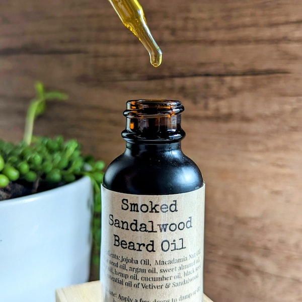 Beard Oil| Smoked Sandalwood|  Men's Beard Care |  Essential Oil Beard Oil
