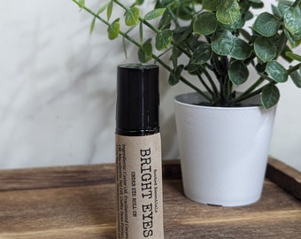 Bright Eyes Under Eye Roller |  Coffee Extract | Green Tea Extract| Frankincense Essential Oil | Amber Glass Roller
