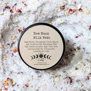 New Moon Milk Bath|  Sea Witch | Bath Salts | Self Care |  Herbal Soak | Intention Salt Salt | Ritual Bath| Cleansing Salt Soak