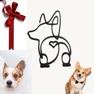 Corgi Dog, 3D Printed Gift, Corgi Statue, Unique Dog Lover Gift, Desk Decor, Cute Corgi Collectible, Line Art Figure, Minimalist Home Decor