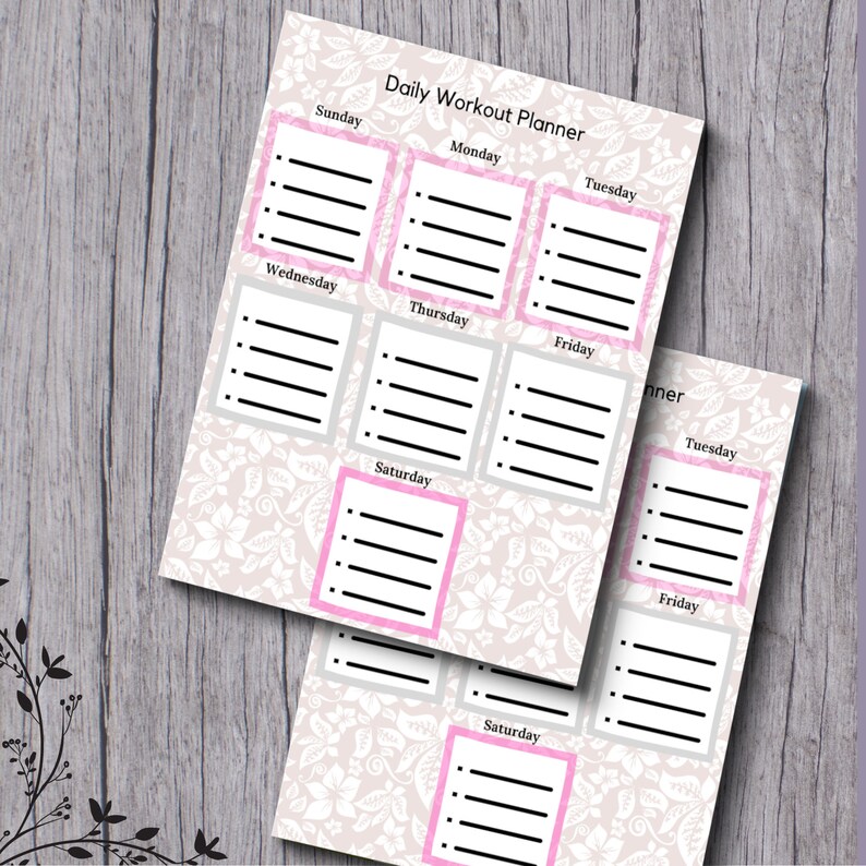 PRINTABLE Daily Workout Planner, Simple Exercise, Exercise Planner ...