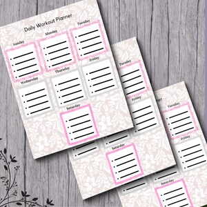PRINTABLE Daily Workout Planner, Simple Exercise, Exercise Planner ...