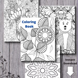 PRINTABLE 8.5x 11, Coloring Book for Adults, Fantasy Coloring, Cute ...