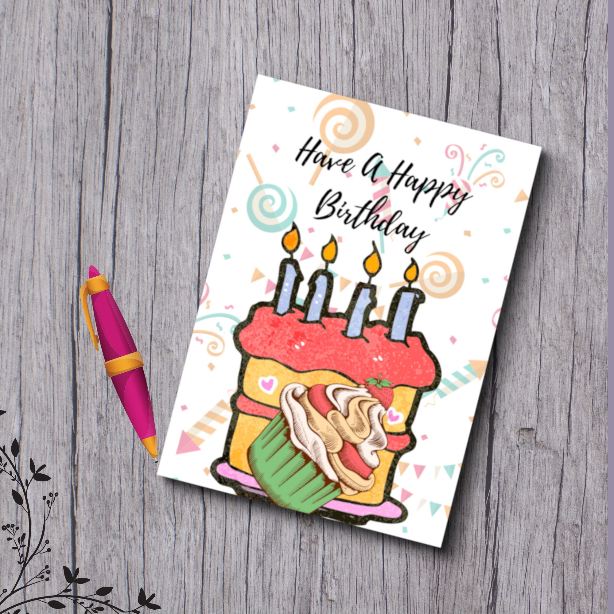 PRINTABLE Have A Happy Birthday Card 5x 7 Cute - Etsy