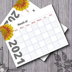 PRINTABLE 2021 Calendar 11x 8.5 Wall Calendar - Etsy