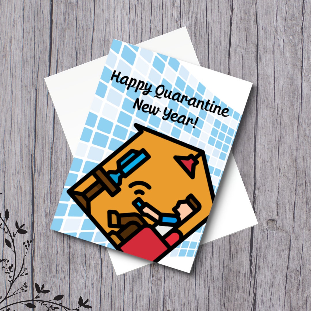 PRINTABLE Happy Quarantine New Year Card at Home Greeting - Etsy