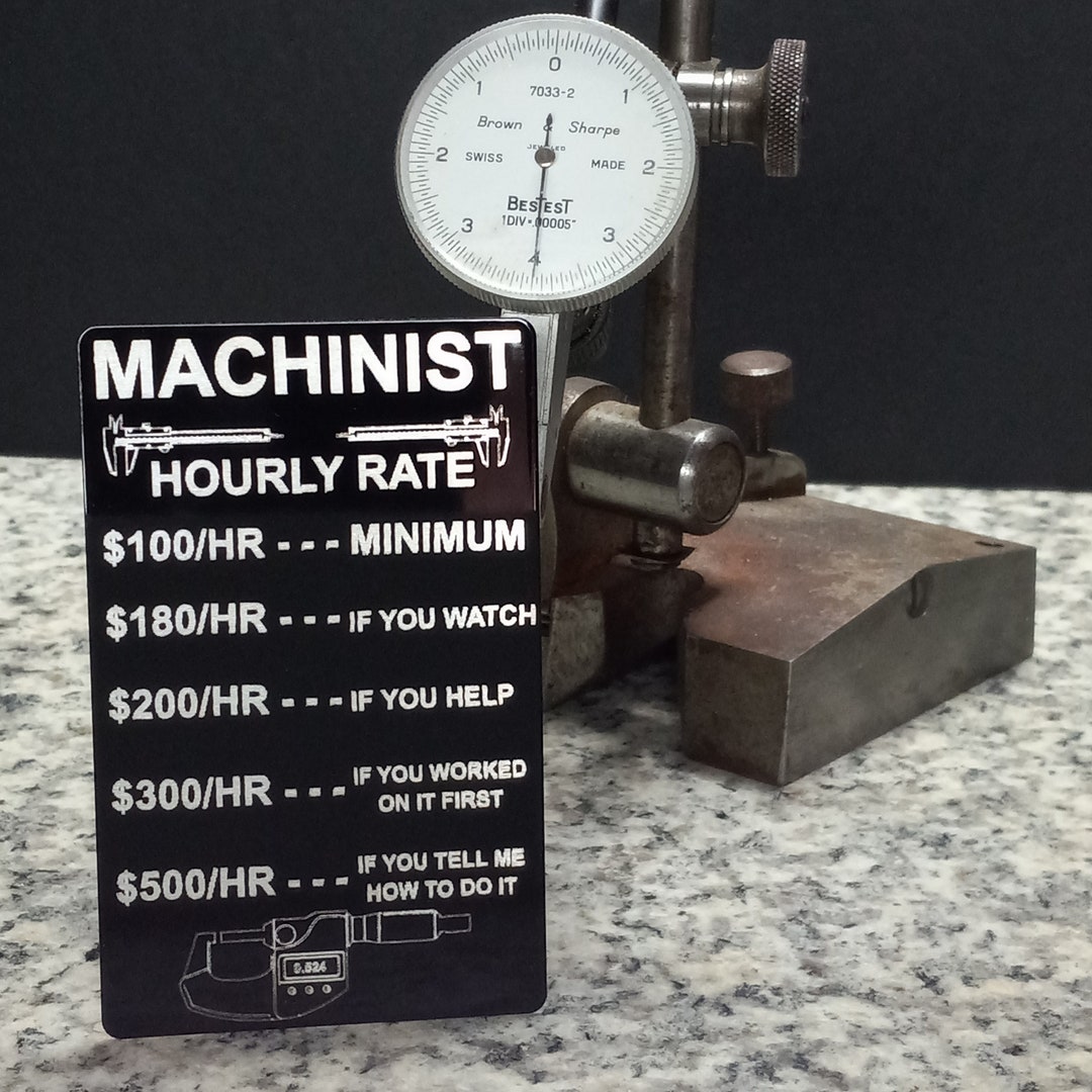 Machinist Hourly Rate Funny Magnetic Sign, Aluminum Tool Box Decor - Etsy