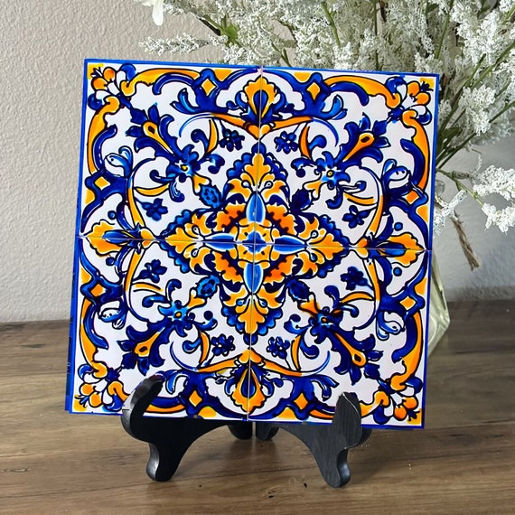 Talavera Decorative Ceramic Tile. Talavera Lover Art, Mothers Day Gift Tile, Meiterranan Decor Accent  Art, Beautiful Art For Table or Shelf