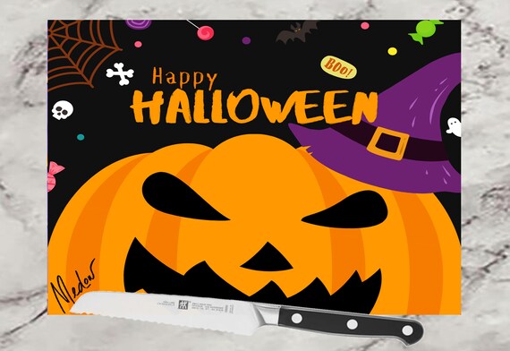 Halloween Pumpkin. Halloween decor cutting board and Serving Tray. Halloween Decoration for Kitchen Decor. FREE SHIPPING