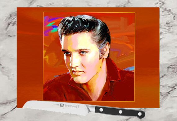 Elvis Presley cutting board. Use as a serving tray, cheese board and charcuterie board.