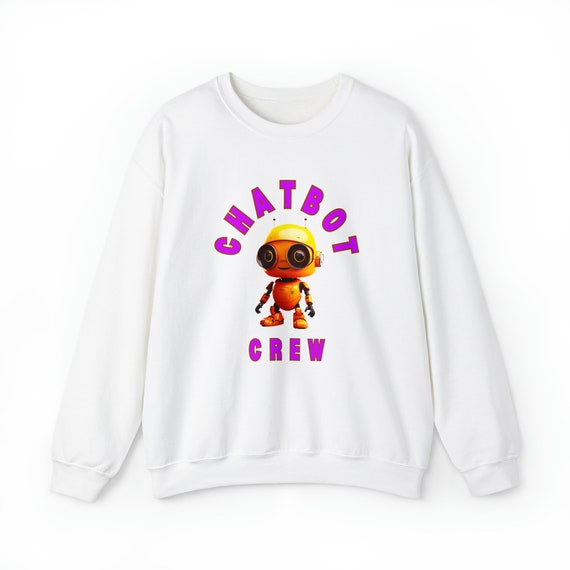 Sweatshirt Unisex , Chatbot Crew, Crewneck Blend Cotton and poly loose fit.