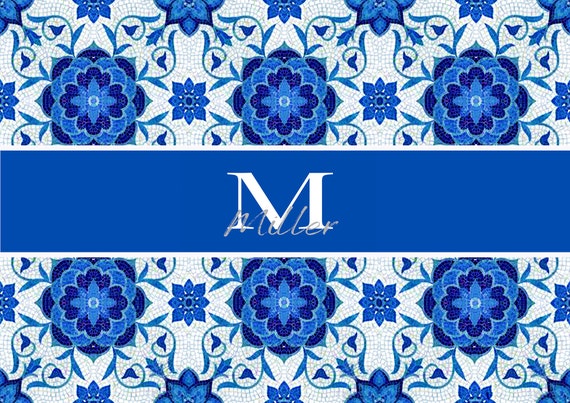 Greek Tile Monogrammed Glass Serving Tray. Custom Personalized Kitchen Decor,  Greece Tile Decor Serving Tray, Housewarming New Home Gift