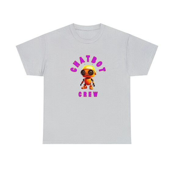 Tee Unisex, Heavy Cotton, Robot Chatbot Crew, 100% cotton tshirt, birthday gift, Christmas gift, Free shipping