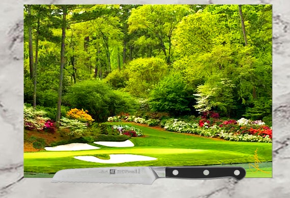 Fathers Day gift, Golf gift, Boyfriend gift. Augusta National Hole 12. Use as serving tray gift for Dad. Great golfer gift for men.