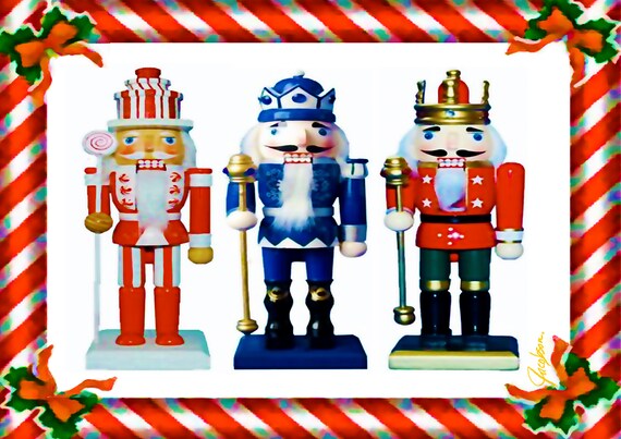 Nutcrackers 3 - Christmas Decor Glass Cutting Board. Holiday Decor Serving Platter to Cut, Serve, and Display