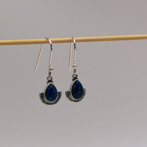 Boucles d'oreilles pendantes en filigrane avec lapis-lazuli image 6