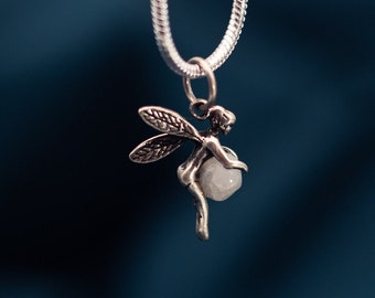 Barnhalsband med en liten älva i 925 silver | Elegant halsband för flickor