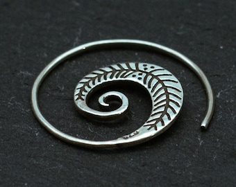 Small silver spiral earrings