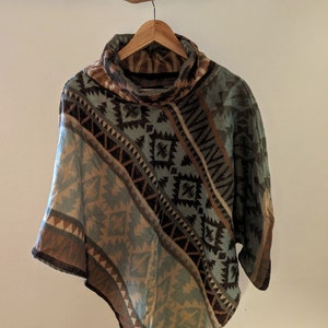 Poncho bohème chaud WILKE, beige/marron/bleu clair image 6