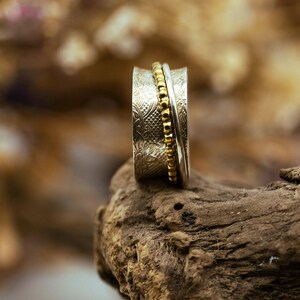 Silver ring "Juna" with two rotating rings made of 925 sterling silver