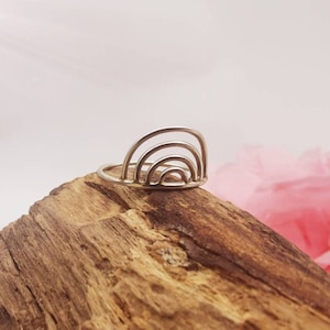 Silver ring rainbow, 925 sterling silver, Rainbow