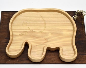 Kinderteller Elefant aus Holz