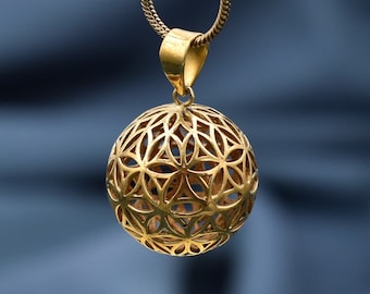 Flower of Life ball pendant &quot;Frida&quot; made of brass