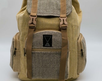 Vegan hemp backpack MILO, beige, sustainable backpack for men and women