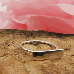 Minimalist silver ring, stacking ring &quot;Bar&quot;, 925 sterling silver