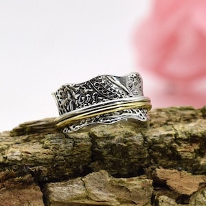 Anello dei desideri &quot;Irina&quot; in argento sterling 925 with due anelli rotanti