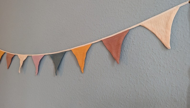 Colorful pennant chain AURORA made of muslin, children's room garland, colorful decorative garland image 5