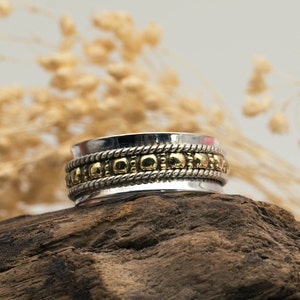 Wish ring &quot;Lakshmi&quot; with three rotating rings made of 925 Sterling silver