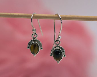 Playful drop earrings with tiger eye