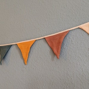 Colorful pennant chain AURORA made of muslin, children's room garland, colorful decorative garland image 4