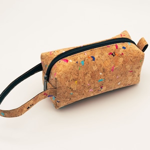 Vegane Kork Schminktasche, Kulturtasche, Kosmetikbeutel, Kulturbeutel