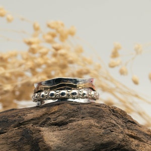 Bague Wish « Wanda » avec deux anneaux rotatifs en argent sterling 925