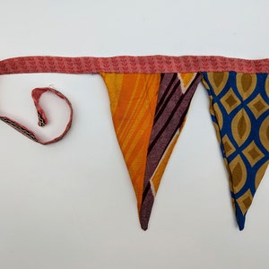 Colorful bunting made from recycled saris, indoor and outdoor, colorful decorative garland image 10